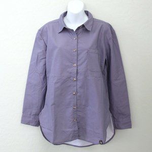 The North Face Long Sleeve Stevie Woven Button Down Tunic Shirt Purple Size M